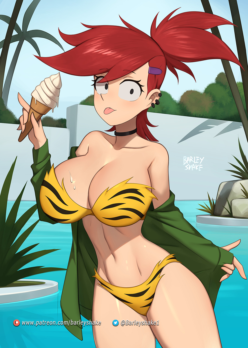This is a pixiv picture whose title is Frankie Foster cosplay as Lum.