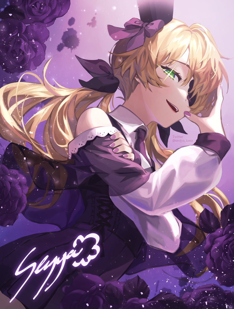 This is a pixiv picture whose title is 🌹💜.