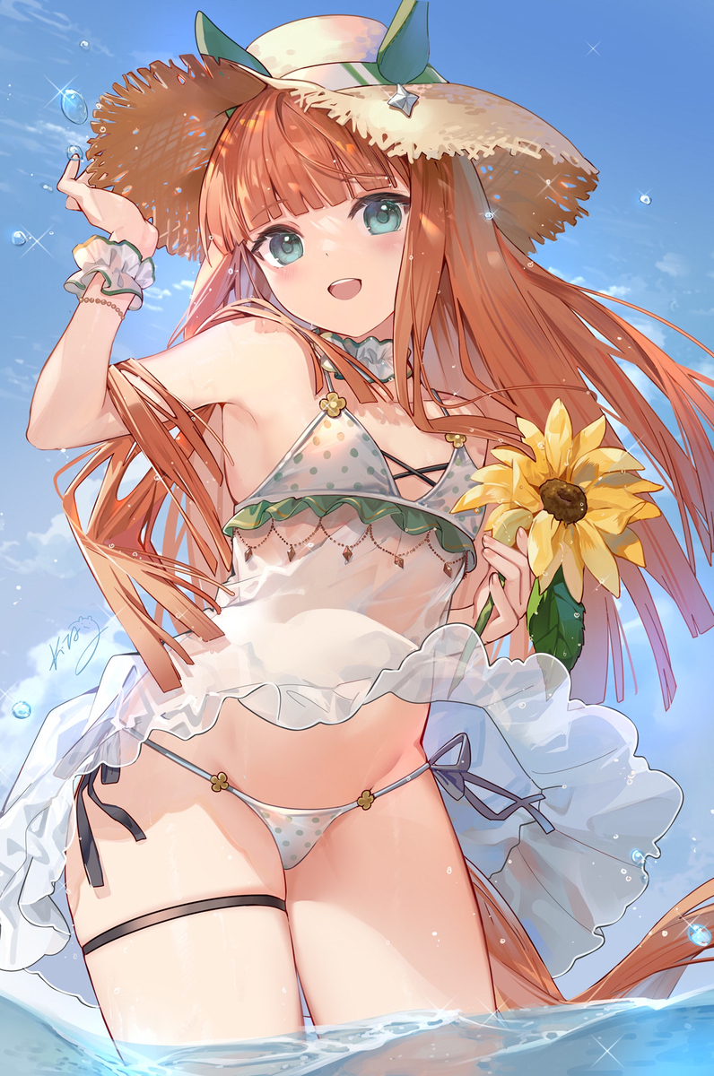 This is a pixiv picture whose title is 水着スズカさん.