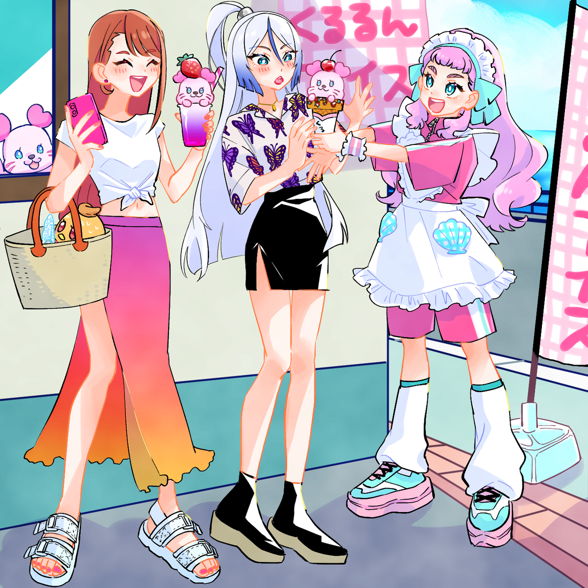 This is a pixiv picture whose title is くるるんアイス🍦.