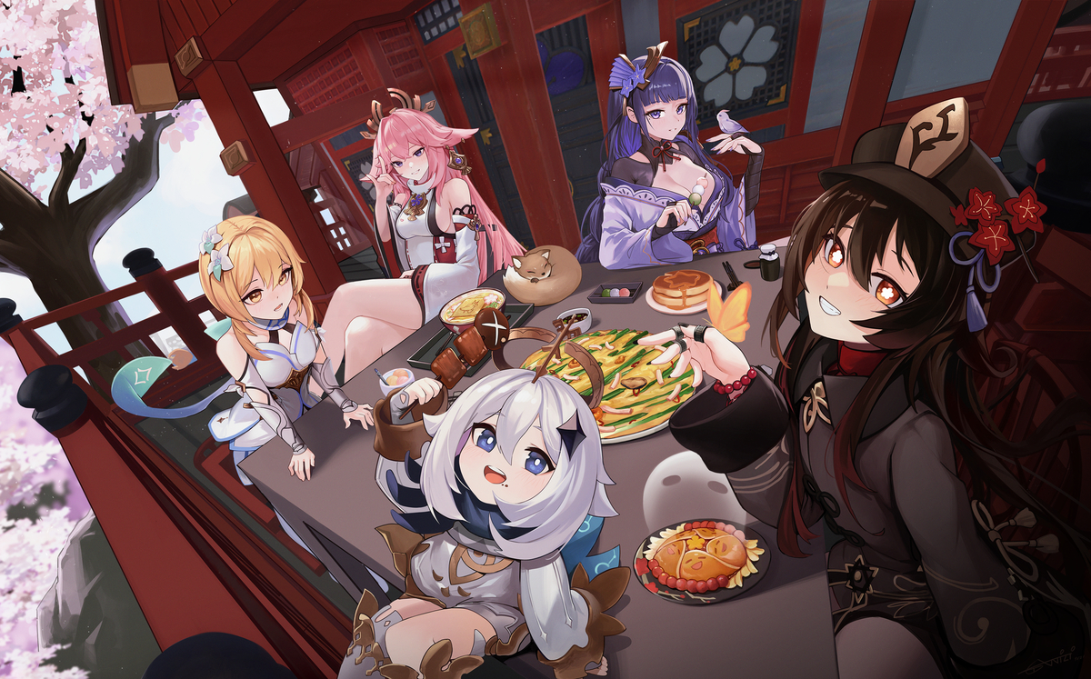This is a pixiv picture whose title is 飯台.