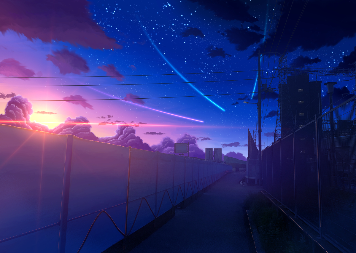 This is a pixiv picture whose title is 夜明けの街.