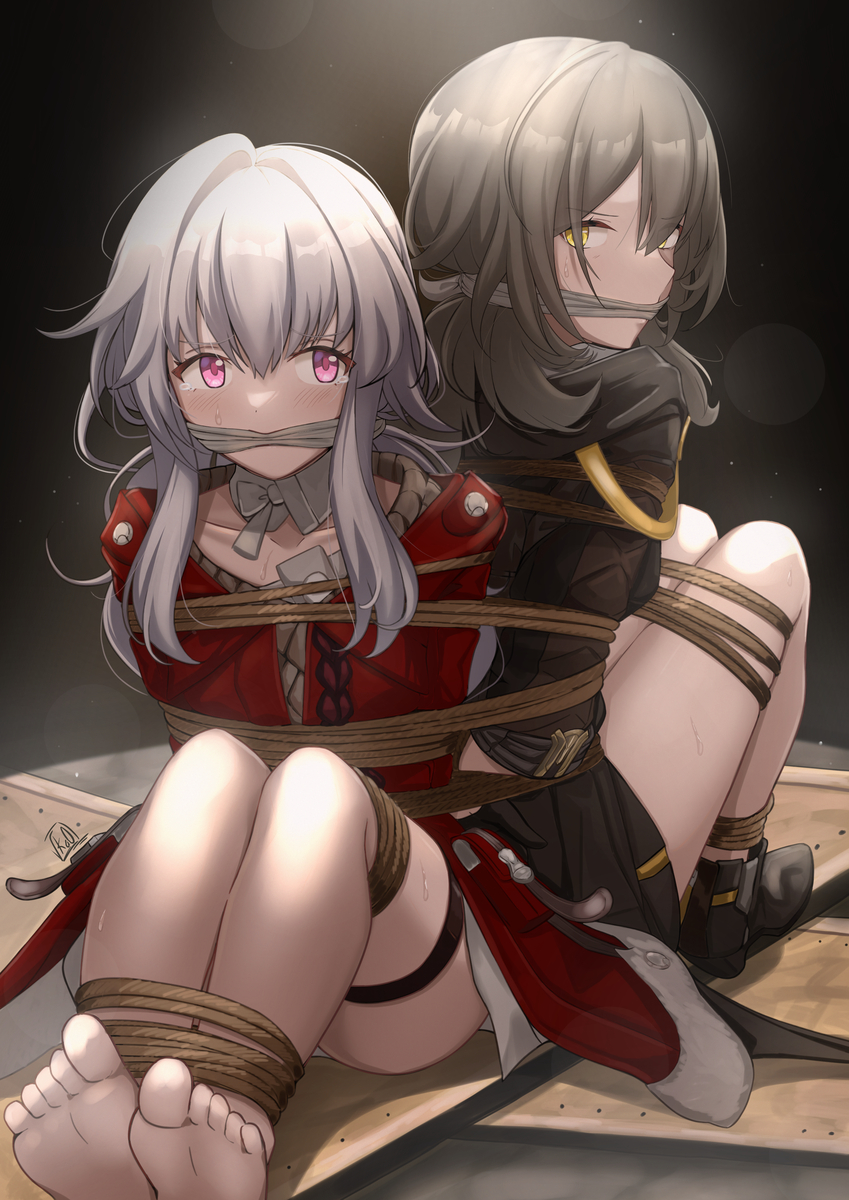 This is a pixiv picture whose title is Clara and Stelle Kidnapped.