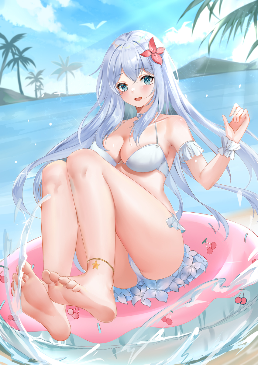 This is a pixiv picture whose title is 纯白夏日.
