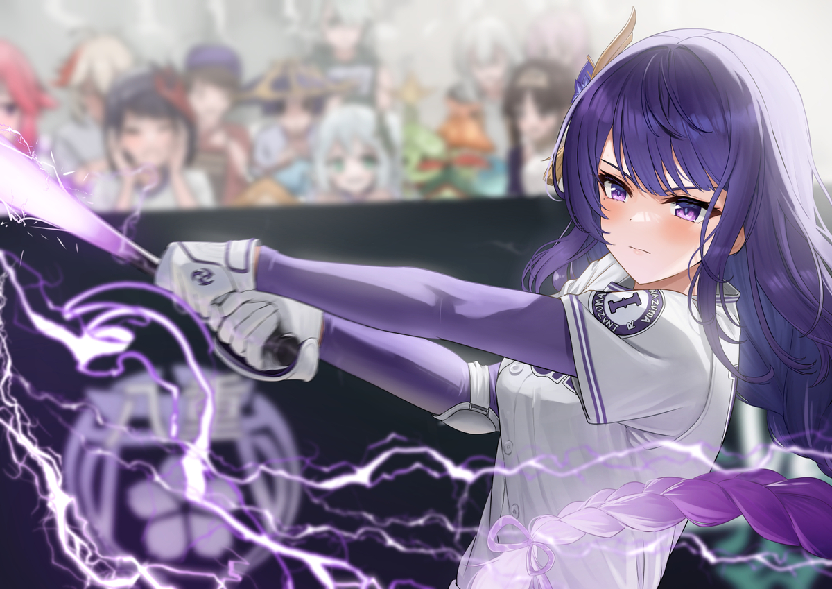 This is a pixiv picture whose title is 雷電ホームラン.