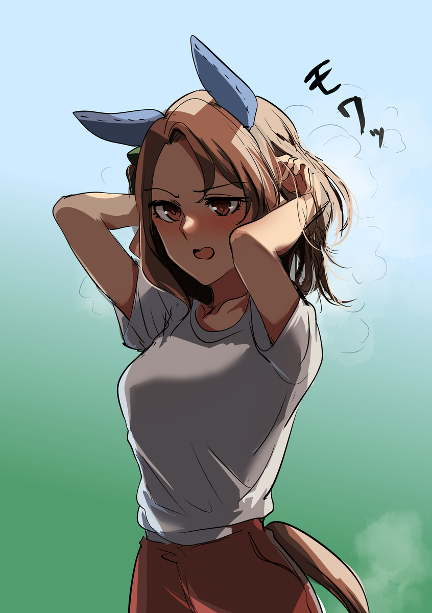 This is a pixiv picture whose title is 後ろ髪蒸れ.