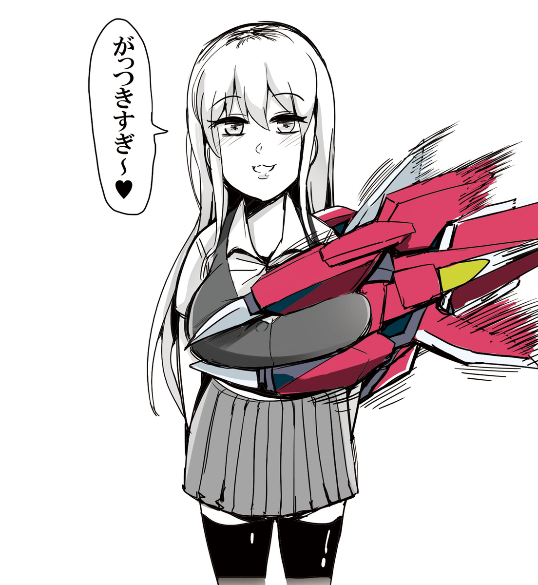 This is a pixiv picture whose title is お姉さんとイージスガンダムのおねショタ.
