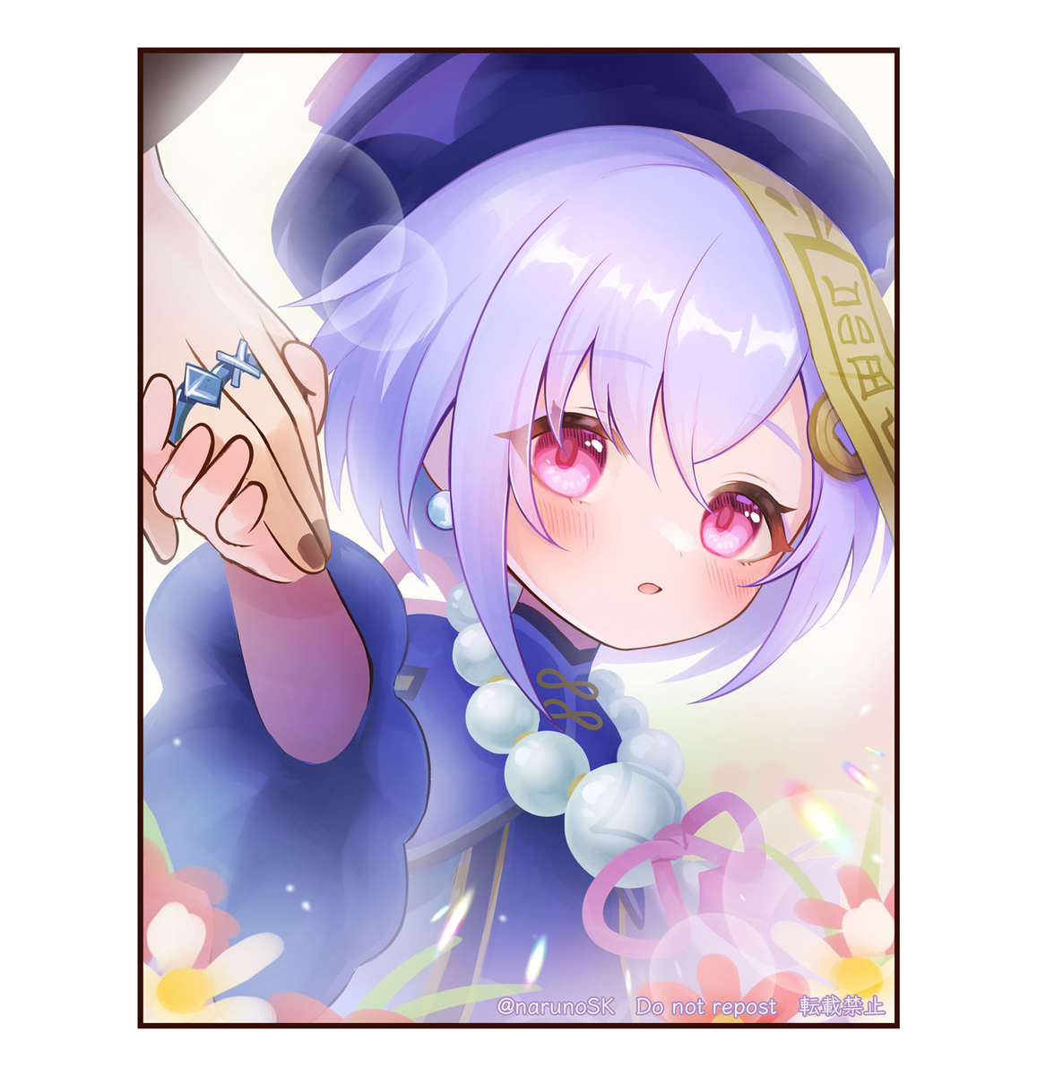 This is a pixiv picture whose title is 【過去絵リメイク】七七と胡桃.
