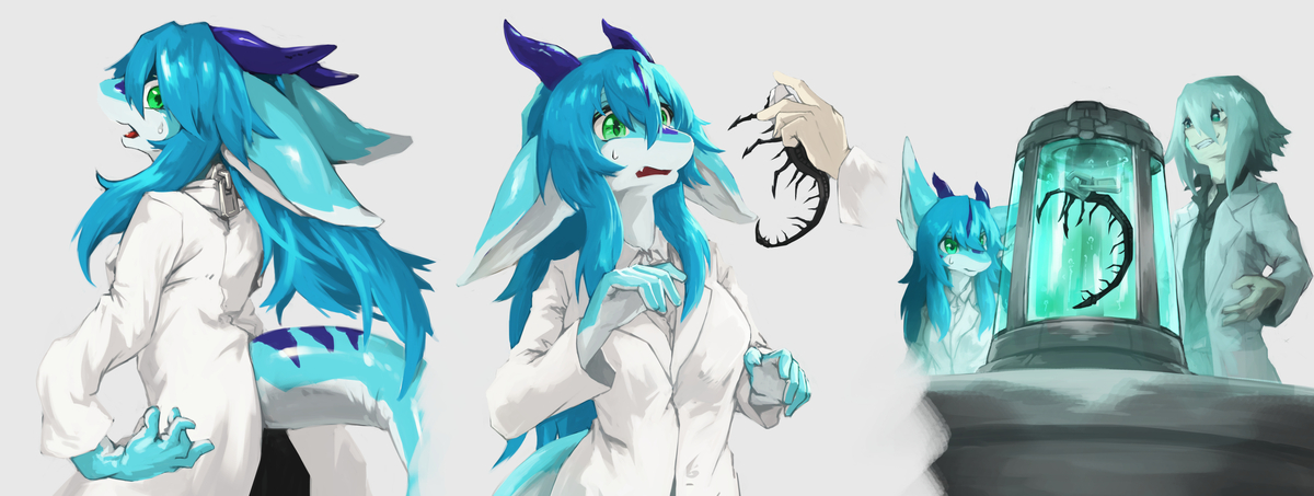 This is a pixiv picture whose title is 博士の発明.