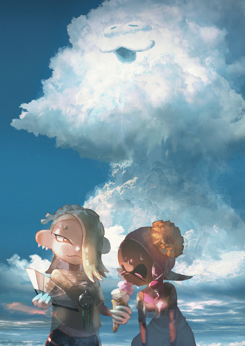 This is a pixiv picture whose title is 「あぢぃのじゃ～～～」.