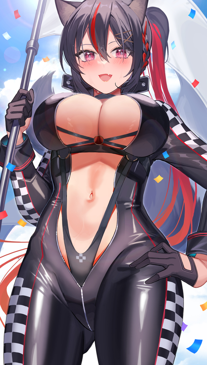 This is a pixiv picture whose title is もふもふライダー🏁.