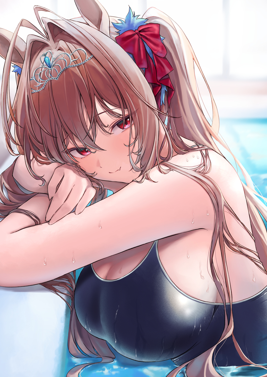 This is a pixiv picture whose title is スク水ダスカ.