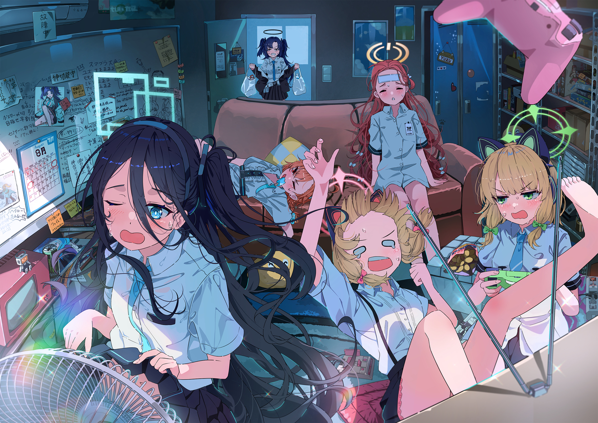 This is a pixiv picture whose title is ゲーム開発部の夏.