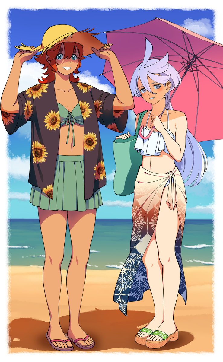 This is a pixiv picture whose title is ☀⛱.