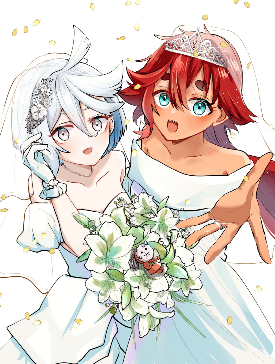 This is a pixiv picture whose title is スレミオ結婚式.