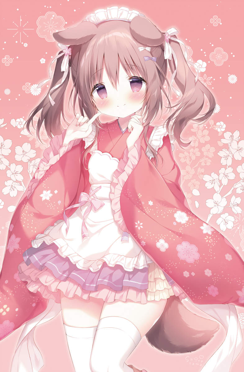 This is a pixiv picture whose title is 和メイドまろんちゃん.