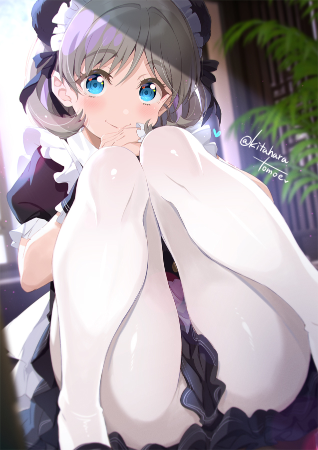 This is a pixiv picture whose title is skeb🐼可可「朝デスよ♪ご主人サマ💙」.