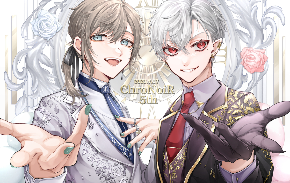 This is a pixiv picture whose title is ✨ChroNoiR5周年🖤.