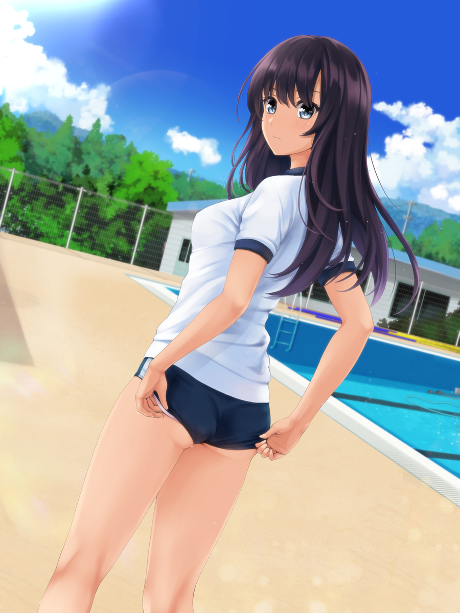 This is a pixiv picture whose title is プール掃除担当ブルマー部2.