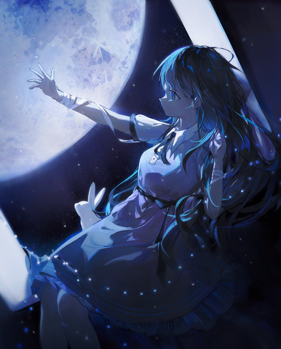 This is a pixiv picture whose title is Take me away Mr.Moon.