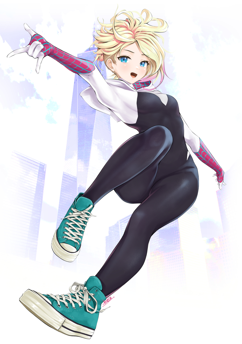 This is a pixiv picture whose title is spider-gwen.