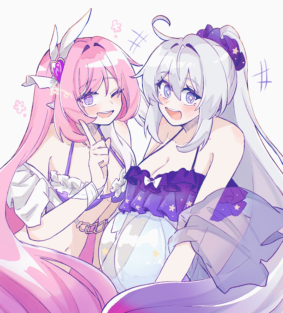 This is a pixiv picture whose title is Elysia&kiana.