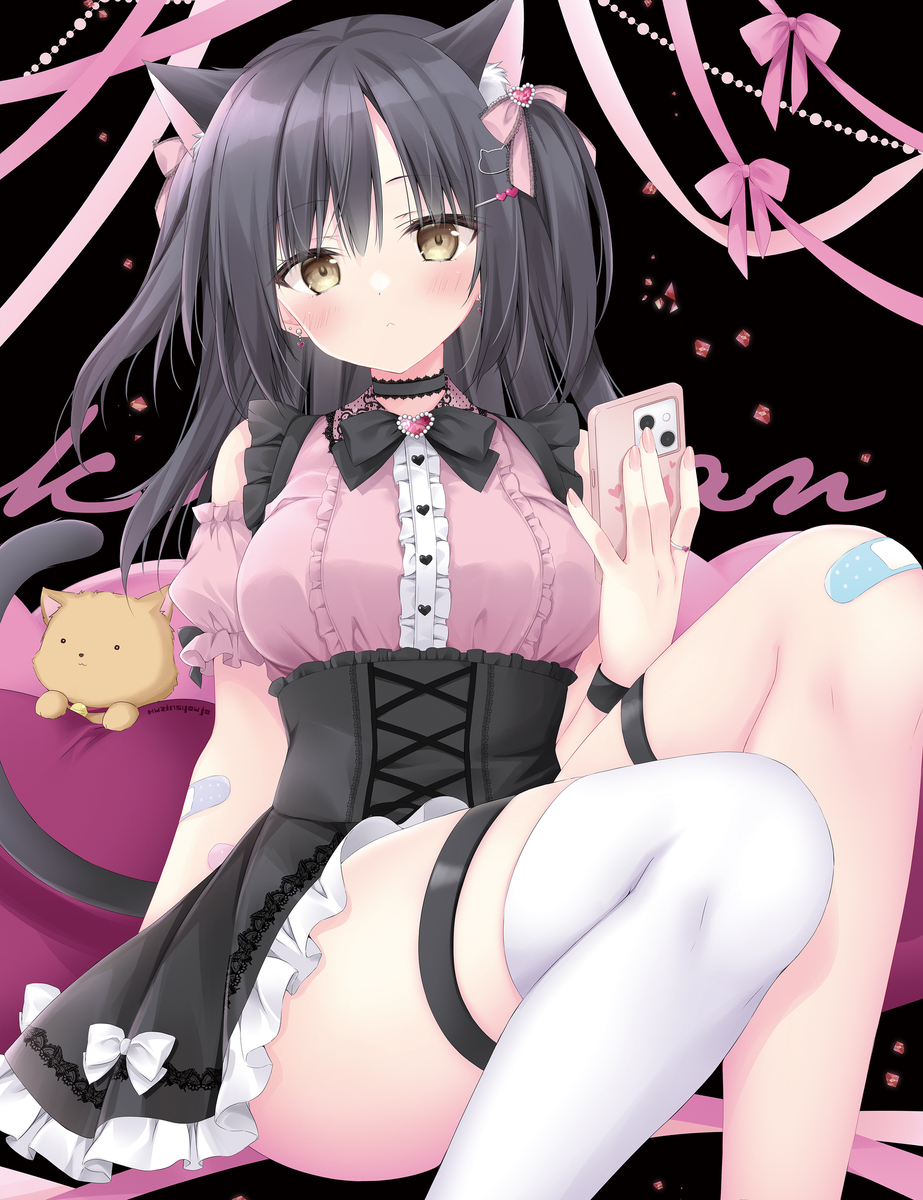 This is a pixiv picture whose title is 猫耳地雷ちゃん.