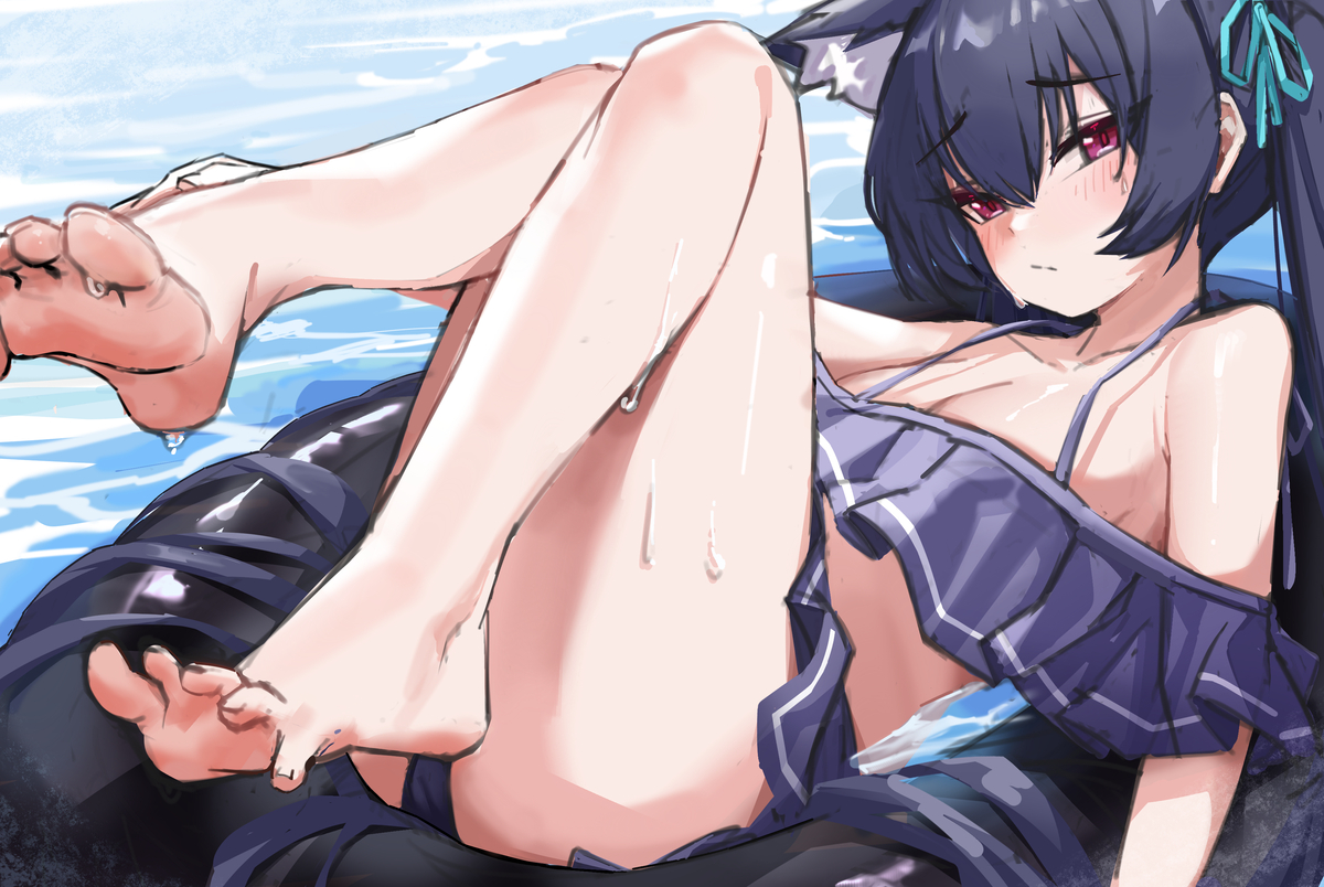 This is a pixiv picture whose title is 黒見セリカ🏊🏻.