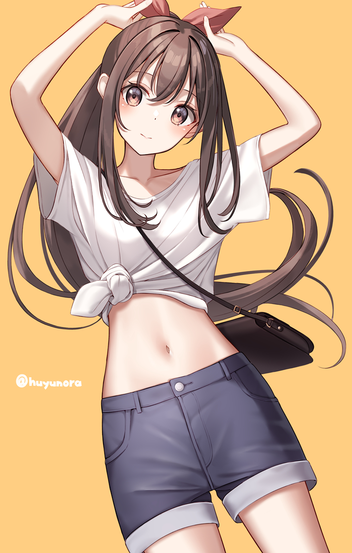 This is a pixiv picture whose title is へそ出しポニーテール.