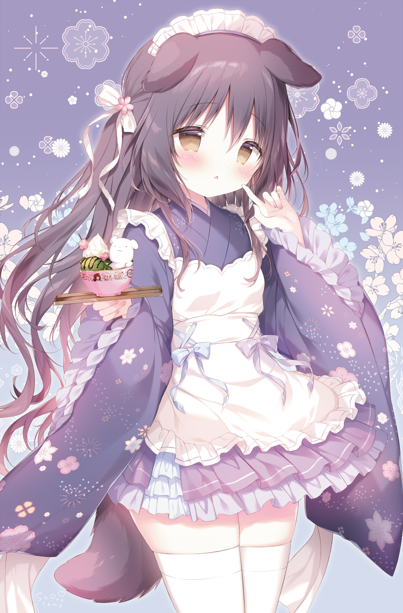This is a pixiv picture whose title is 和メイドくろいいぬ.
