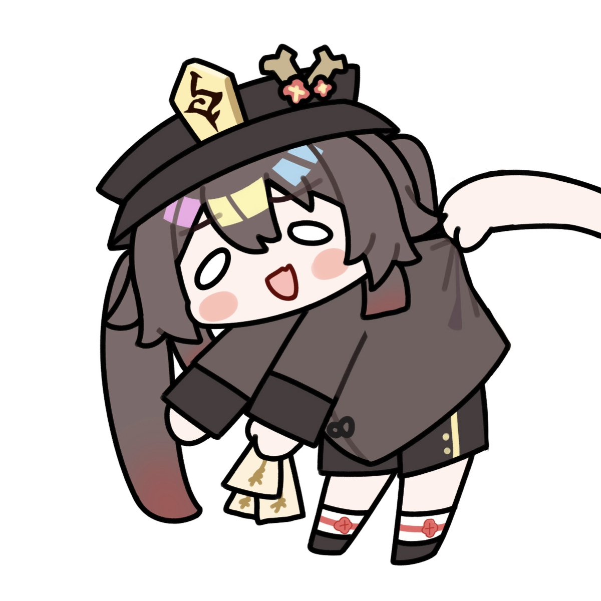 This is a pixiv picture whose title is 混个更，堂主表情包.