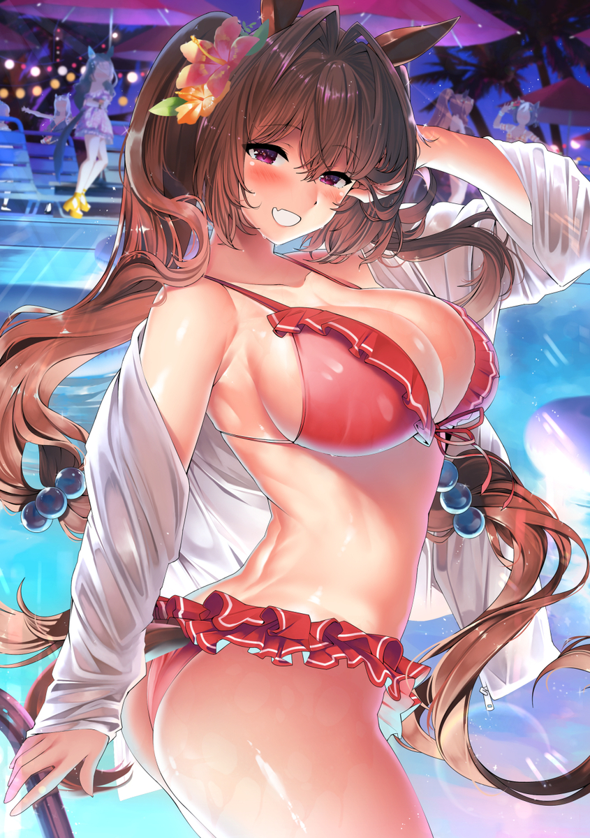This is a pixiv picture whose title is 水着ダイワスカーレット.