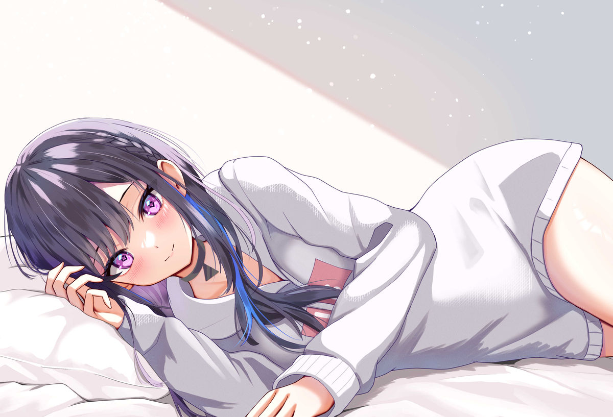 This is a pixiv picture whose title is 添い寝.
