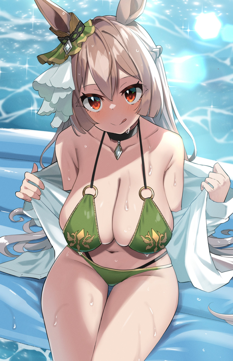 This is a pixiv picture whose title is 明確な意思を持って特定の人物の悩殺する真夏のケモノ.