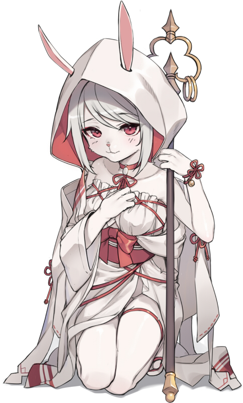 This is a pixiv picture whose title is ウサギの巫女.