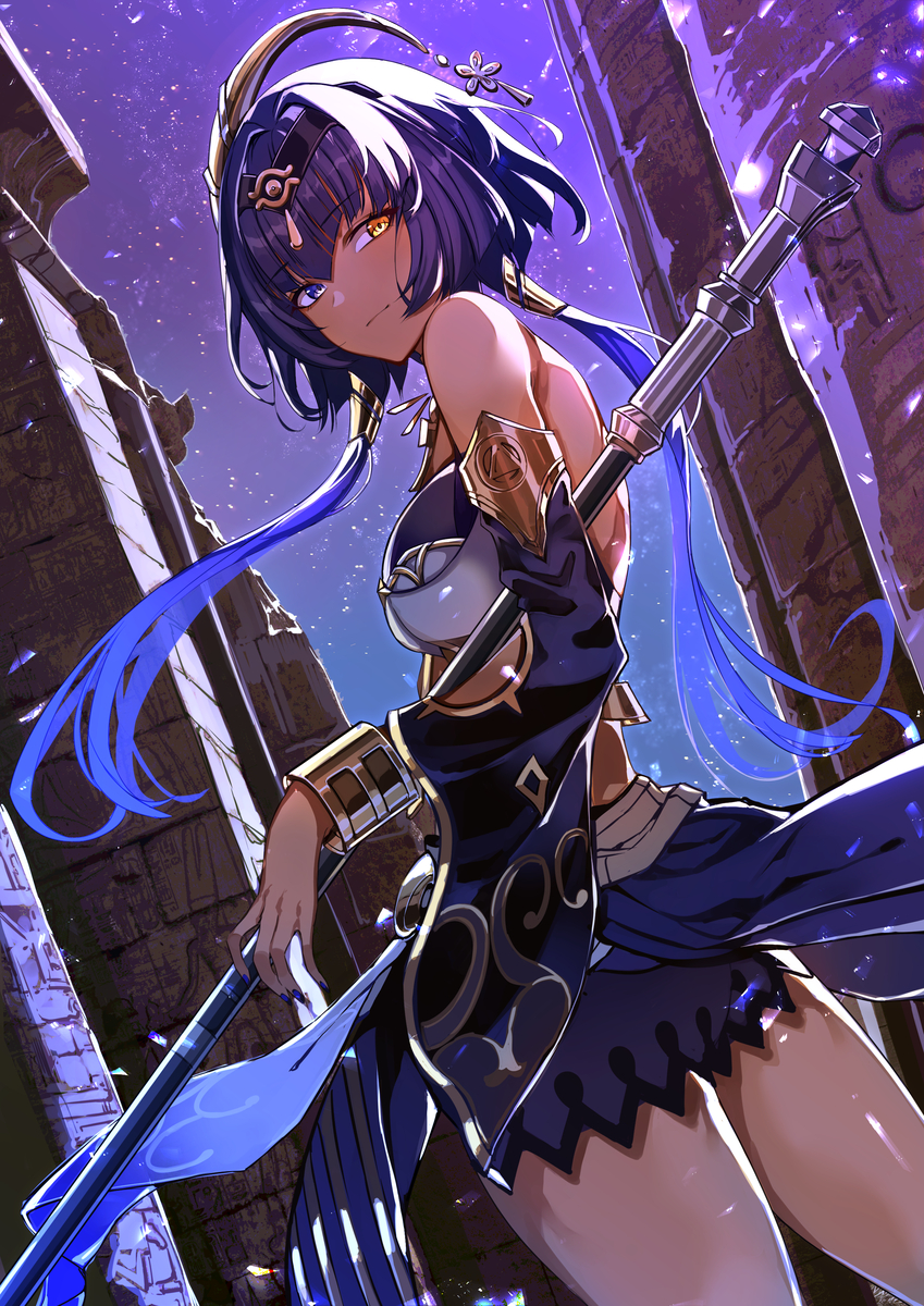 This is a pixiv picture whose title is 砂漠の守護者.