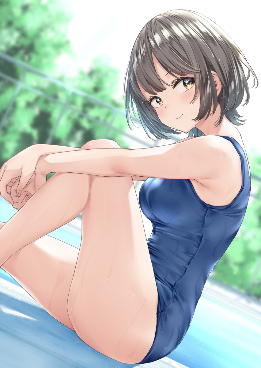 This is a pixiv picture whose title is スクール水着の女の子.
