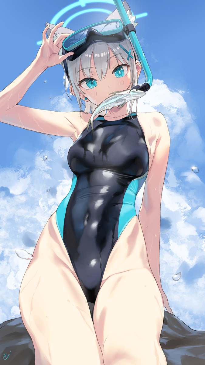 This is a pixiv picture whose title is 水着シロコ.