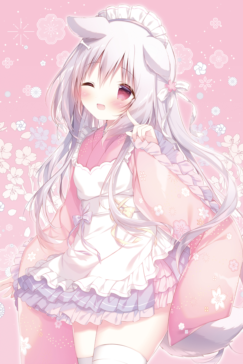 This is a pixiv picture whose title is 和メイドしろいいぬ.