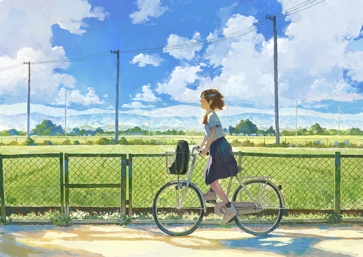 This is a pixiv picture whose title is 夏を追う.