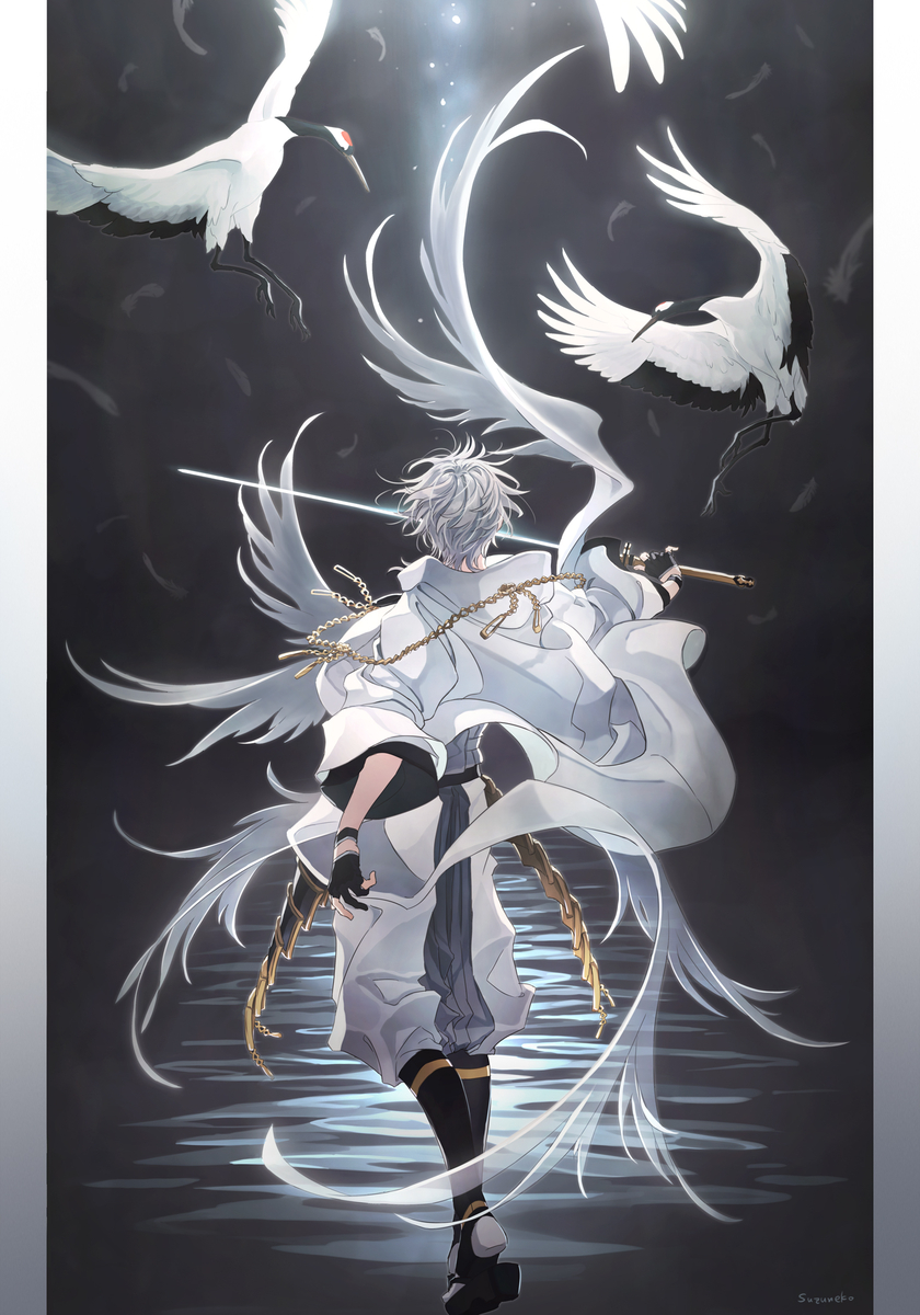 This is a pixiv picture whose title is 白光羽.