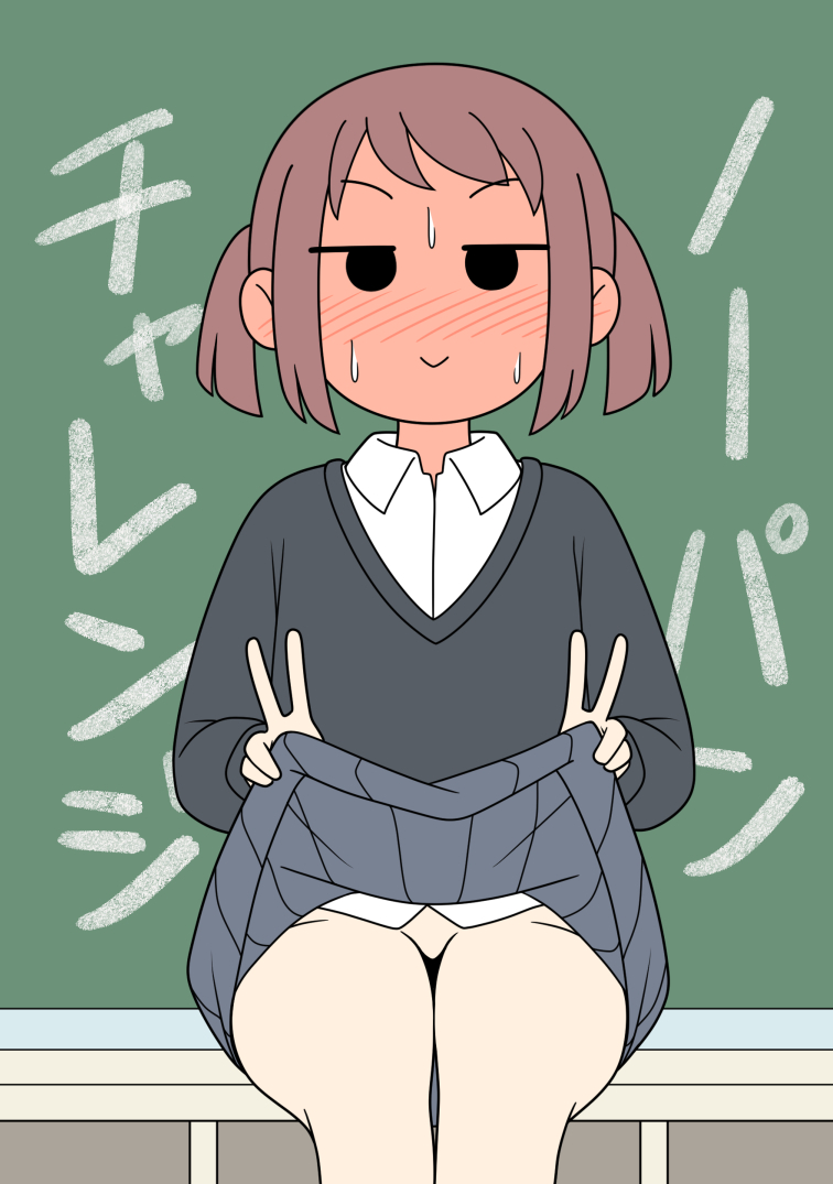 This is a pixiv picture whose title is ノーパンチャレンジ.