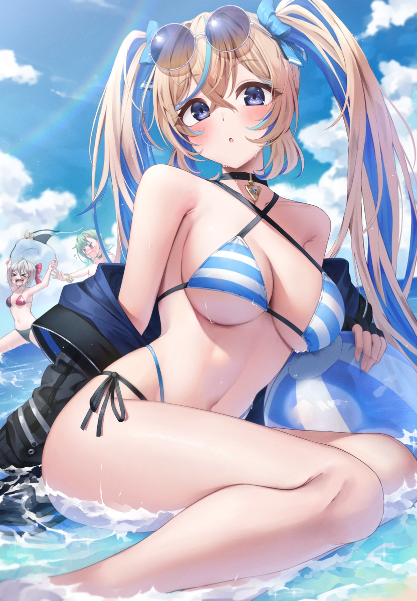 This is a pixiv picture whose title is Summer!!💙.