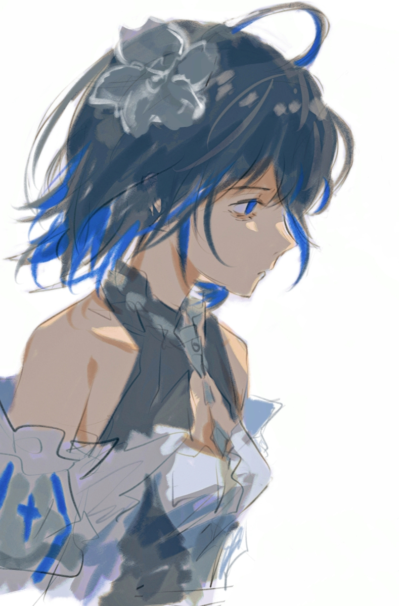 This is a pixiv picture whose title is 💙.