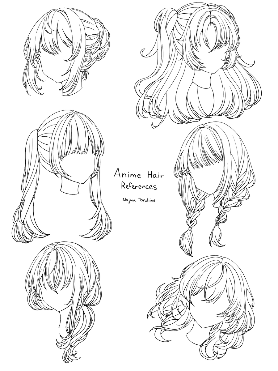 This is a pixiv picture whose title is Anime Hair References (Part 2).