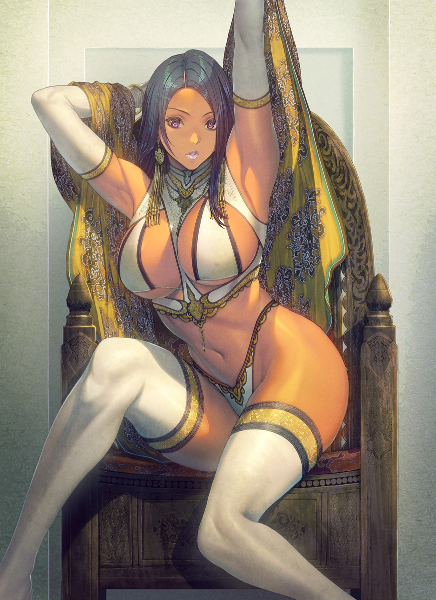 This is a pixiv picture whose title is 褐色美女.