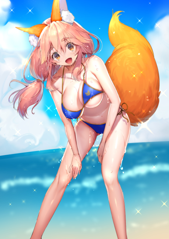 This is a pixiv picture whose title is 【FGO】水着玉藻ちゃん【C102】.