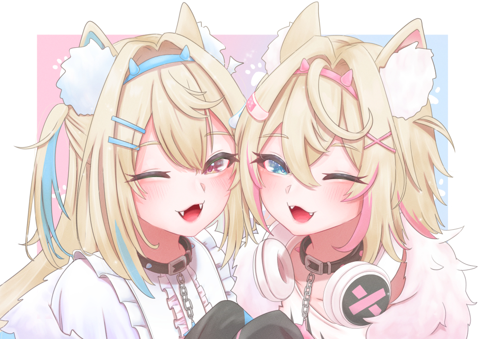 This is a pixiv picture whose title is Furry Twins.