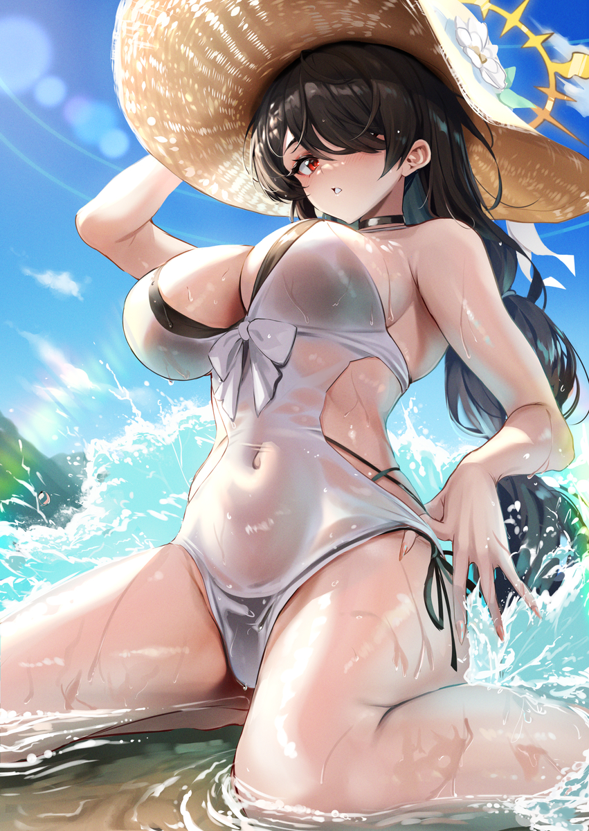 This is a pixiv picture whose title is ヒナタ (水着).