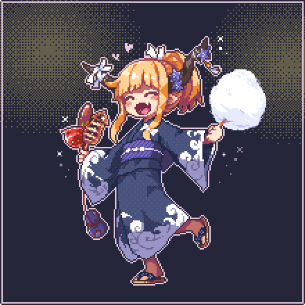 This is a pixiv picture whose title is お祭り満喫萃香ちゃん.
